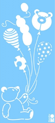 Stencils Marabu 15x33cm Balloon Teddy ― VIP Office HobbyART