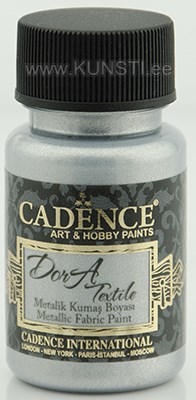 Краска по текстилю Dora textile Cadence 1132 silver / metallic fabric paint  50 ml ― VIP Office HobbyART