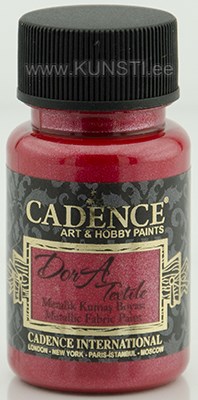Tekstiilivärv Dora textile Cadence 1133 red / metallic fabric paint 1133 red 50 ml ― VIP Office HobbyART