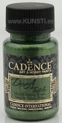 Краска по текстилю Dora textile Cadence 1135 green / metallic fabric paint 1135 green 50 ml ― VIP Office HobbyART