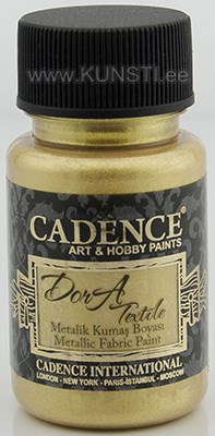 Tekstiilivärv Dora textile Cadence 1136 r gold / metallic fabric paint 1136 r gold 50 ml ― VIP Office HobbyART