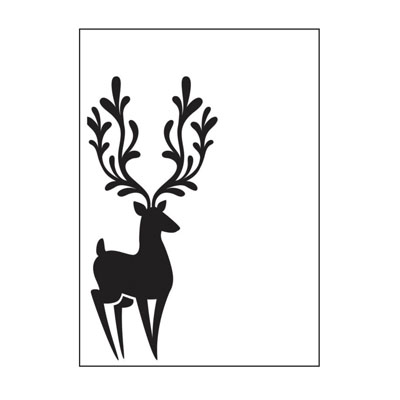 Embossing template 8113 10,8x14,6cm reindeer in corner ― VIP Office HobbyART