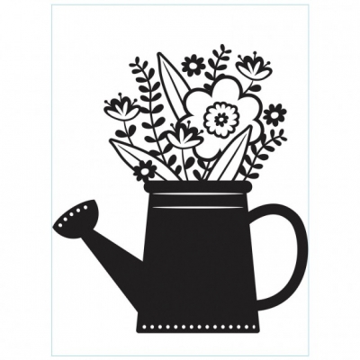 Tekstuurplaat 9404 10,7x14,6cm flowers in watering can ― VIP Office HobbyART