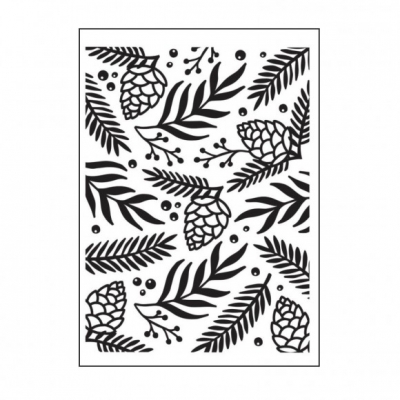 Embossing folder 9420 10,8x14,6cm greens & sprig berries ― VIP Office HobbyART