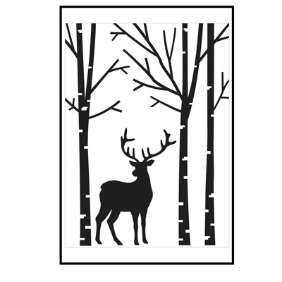 Tekstuurplaat 9425 10,8x14,6cm deer in forest ― VIP Office HobbyART