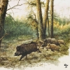Napkin 13311020 33 x 33 cm Wild Boars In The Woods