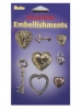 Embel Brass charm key to heart