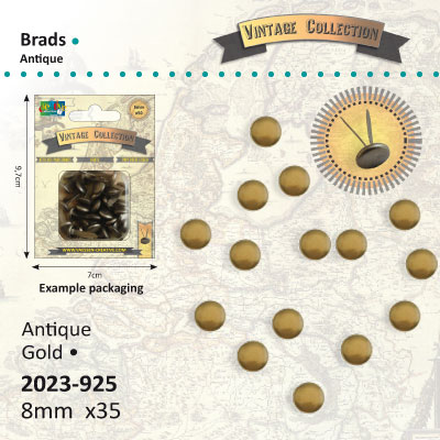 Brads Vintage 8mm x35 antic gold ― VIP Office HobbyART