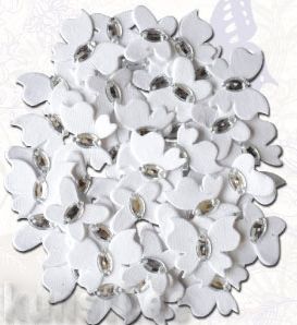 Creative elements white range jewelled butterflies x50 ― VIP Office HobbyART