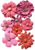 Creative elements handmade paper symphony flowers x8 pink