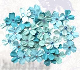 Цветы Creative elements handmade paper jewelled petals x40 blue ― VIP Office HobbyART