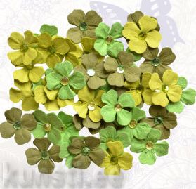 Lilled Creative elements handmade paper jewelled petals x40 green ― VIP Office HobbyART