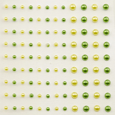 Adhesive half pearls 3+5mm 108pcs Prairie ― VIP Office HobbyART