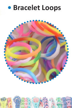 Bracelet loops x300 tyedye multi + x12 clips ― VIP Office HobbyART