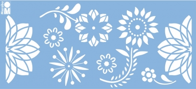 Stencils Marabu 15x33cm Happy flowers ― VIP Office HobbyART