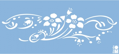 Šabloon Marabu 15x33cm Flower Waves ― VIP Office HobbyART