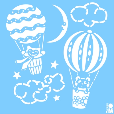 Šabloon Marabu 33x33cm Balloon Ride ― VIP Office HobbyART