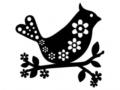 Шаблон Marabu Silhouette 15x15cm Bird with Flowers ― VIP Office HobbyART