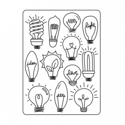 Tekstuurplaat 30023116 10,8x14,6cm lightbulbs ― VIP Office HobbyART