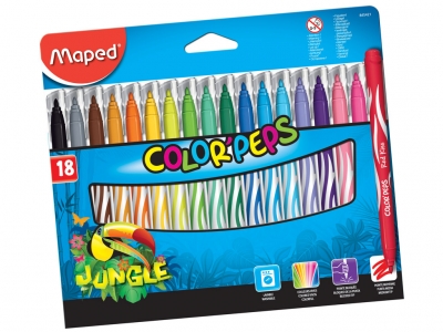 Фломастеры 18 цветов Maped ColorPeps Jungle ― VIP Office HobbyART