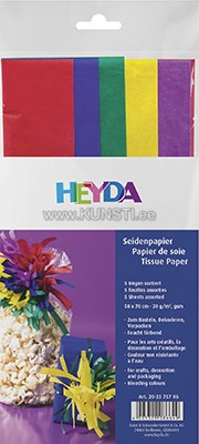 Шёлковая бумага 50 x 70 cm yellow, medium red, violet, dark blue, dark green ― VIP Office HobbyART