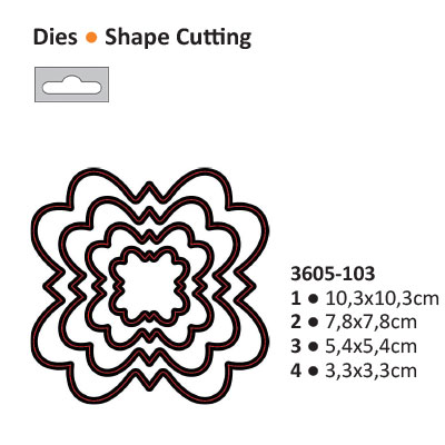 Die cut stencil 2014-09 floal 103x103mm  ― VIP Office HobbyART