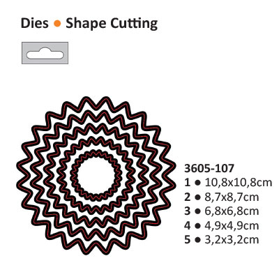 Die cut stencil 2014-15 scallop circle sun 108x108mm  ― VIP Office HobbyART