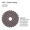 Die cut stencil 2014-15 scallop circle sun 108x108mm 