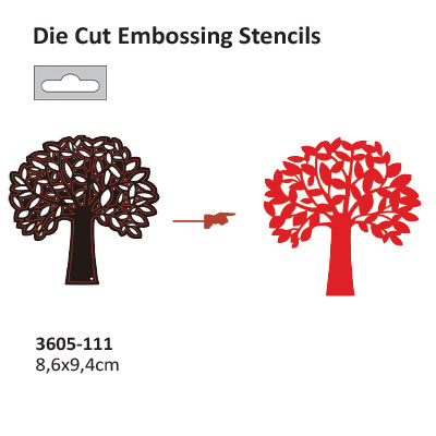 Die cut stencil 2014-19 leafing tree 79x79mm  ― VIP Office HobbyART