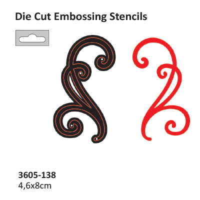 Die cut stencil 2014-64 small swirl 46x80mm  ― VIP Office HobbyART