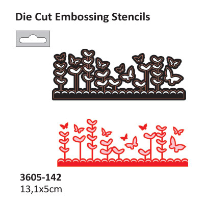 Die cut stencil 2014-62 flowers 131x50mm  ― VIP Office HobbyART