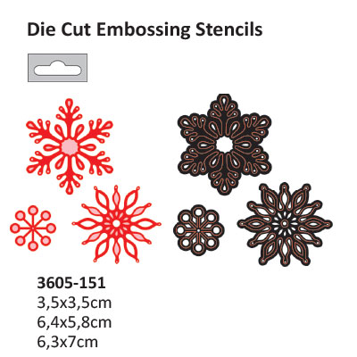 Die cut stencil 2014-31 flowers 63x70mm + 64x58mm + 35x35mm  ― VIP Office HobbyART