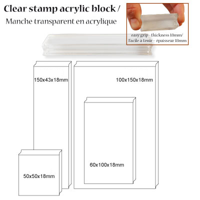 Clear stamp acrylic block "TOP" 18x43x150mm ― VIP Office HobbyART