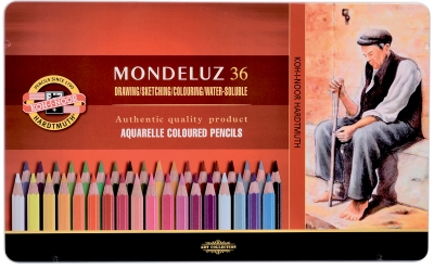 Карандаши акварельные "KOH-I-NOOR" Mondeluz 36 цветов в жестяной коробке 3725 36 ― VIP Office HobbyART