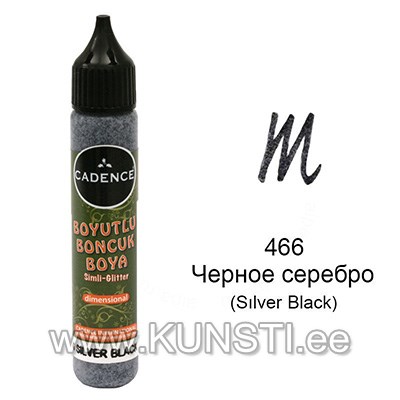 Liner Dimensional paint Glitter Cadence 25мл 466 SILVER BLACK ― VIP Office HobbyART