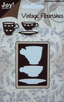 Ножи для вырубки Joy!Crafts 6003/0022 Vintage Flourishes mug/Cup + Saucer ― VIP Office HobbyART