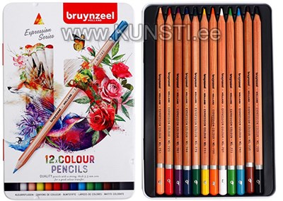 Värvipliiats Bruynzeel Expression 12 värvi Colour Metallkarbis ― VIP Office HobbyART