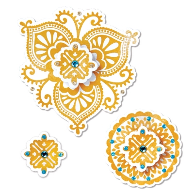 Sizzix framelits die set 4pk with stamps moroccan flowers ― VIP Office HobbyART