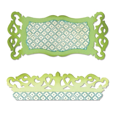 Sizzix sizzlits die label edge scrollwork ― VIP Office HobbyART