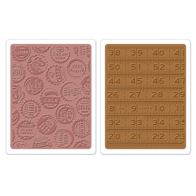 Sizzix texture fades embossing folders 2pk bottle caps ― VIP Office HobbyART