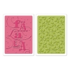 Sizzix BW Textured impres. embossing 2pk fa la la set