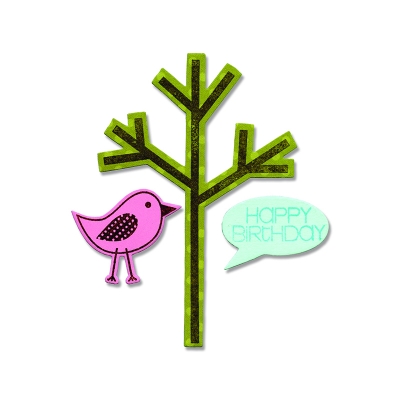 Sizzix framelits die set 20pk with stamps birds tree ― VIP Office HobbyART