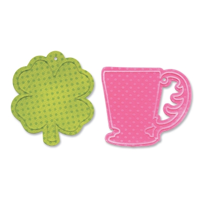 Sizzix Bigz bonus textured impres. cup clover tags ― VIP Office HobbyART