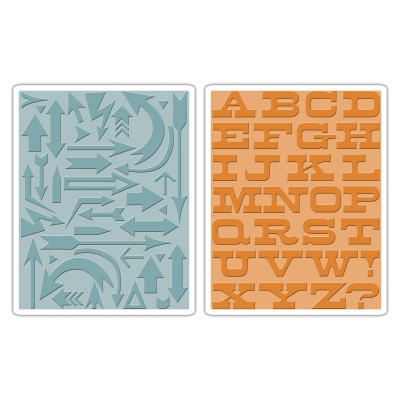 Sizzix Tim Holtz texture fades embos. folders 2pk arrows ― VIP Office HobbyART
