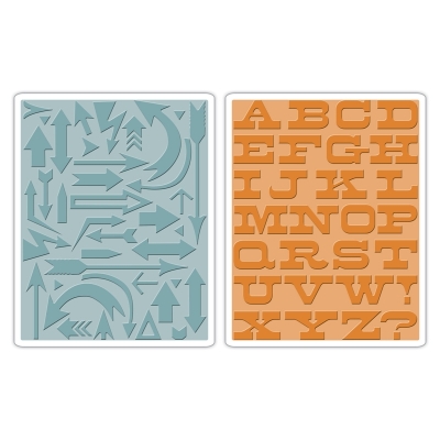 Sizzix Tim Holtz texture fades embos. folders 2pk arrows ― VIP Office HobbyART