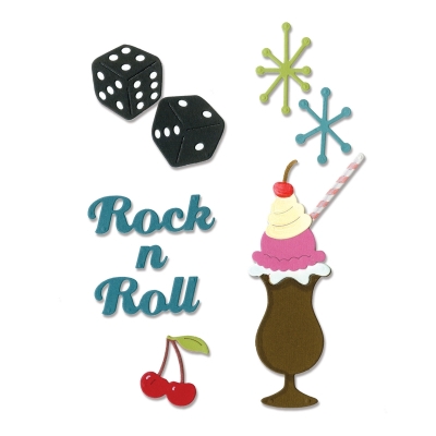 Sizzix thinlits die set 9pk rock 'n roll ― VIP Office HobbyART