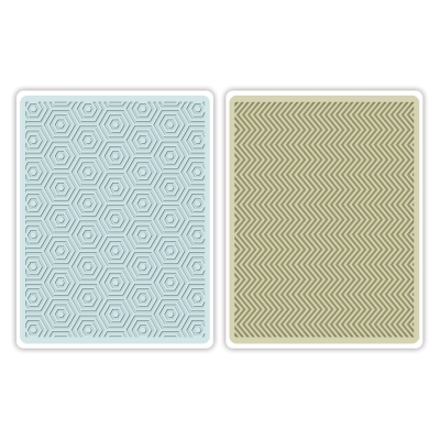 Sizzix textured impres. embossing folders 2pk hexagons ― VIP Office HobbyART