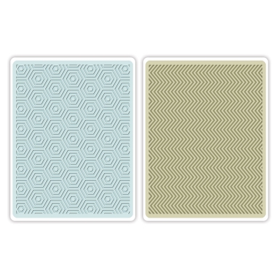 Sizzix textured impres. embossing folders 2pk hexagons ― VIP Office HobbyART