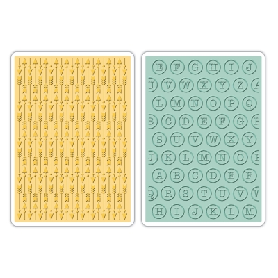 Sizzix textured impres. embossing folders 2pk arrows ― VIP Office HobbyART