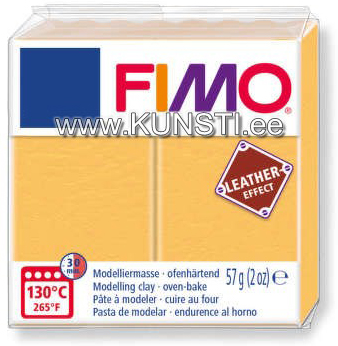 8010-109 Fimo Leather effect, 57гр, saffron yellow ― VIP Office HobbyART